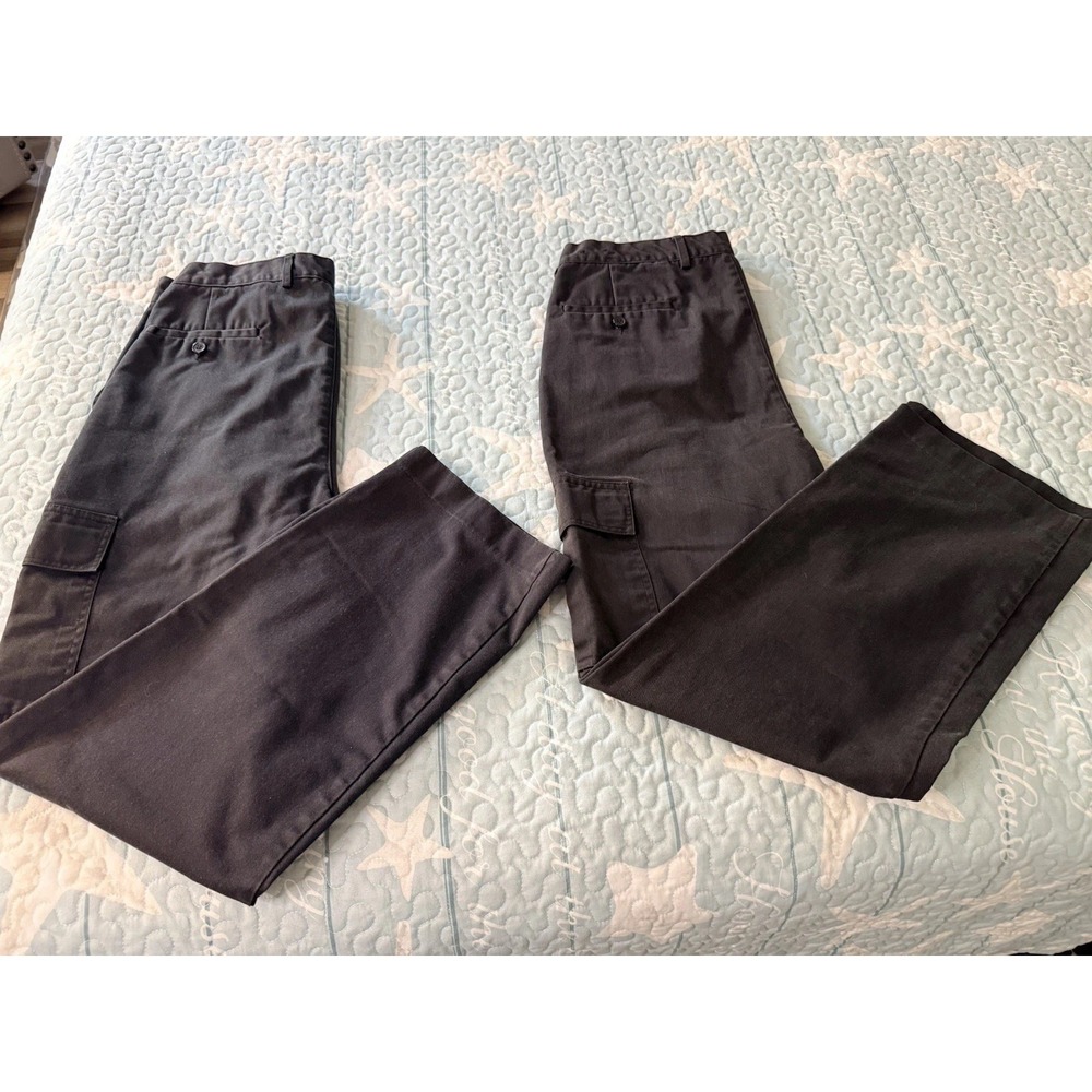 2 Pair Lot Edwards Men's Cargo Work Uniform Pants 34x30 Black Style 2568-010